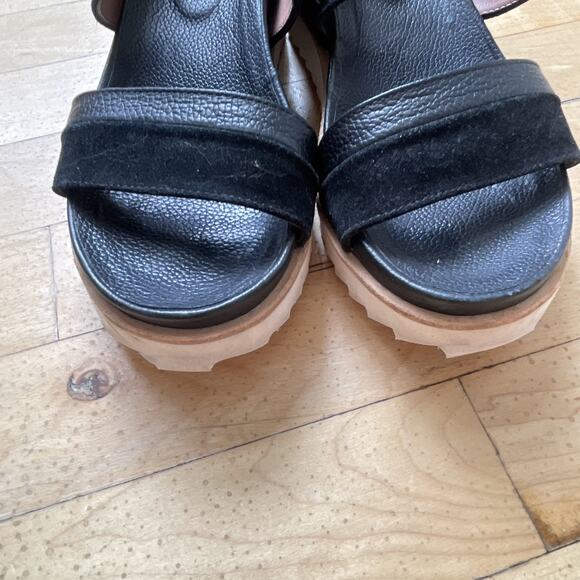 Homers Artisan‎ Sandals Black Suede Womens Size U.S 7.5 - Size 37 1/2 - Picture 7 of 10